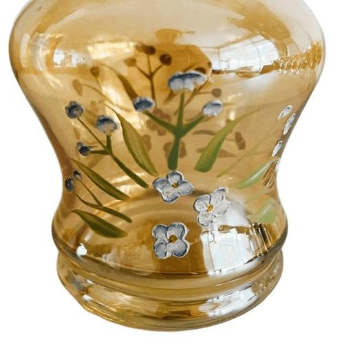 1920s Antique Art Deco Bohemian Amber Glass Decanter Set, 1920s, Set of 7 For Sale - Image 5 of 13