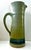 Late 20th Century Vintage Signed Studio Pottery Pitcher in Speckled Sage Green With Cobalt Blue Band For Sale - Image 5 of 9