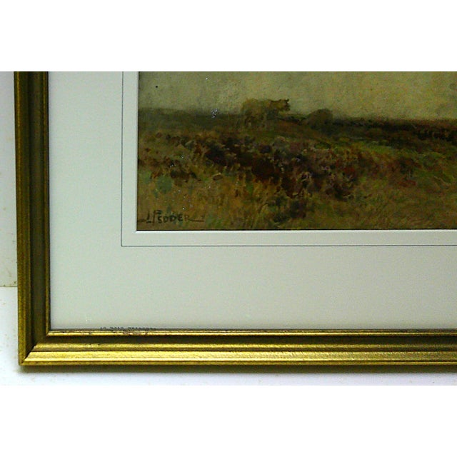 English Late 19th Century "A Wet Day on the Borders", Original Watercolor Painting For Sale - Image 3 of 3