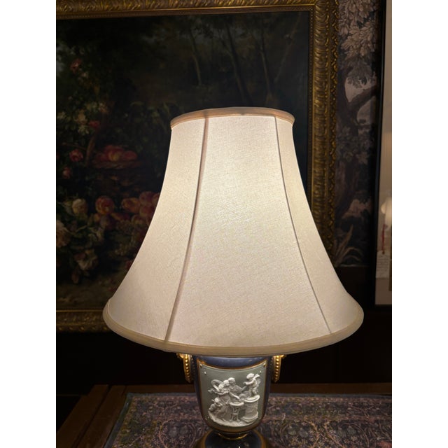 Ceramic 1900s Victorian Pâte-Sur-Pâte Porcelain Table Lamp For Sale - Image 7 of 9