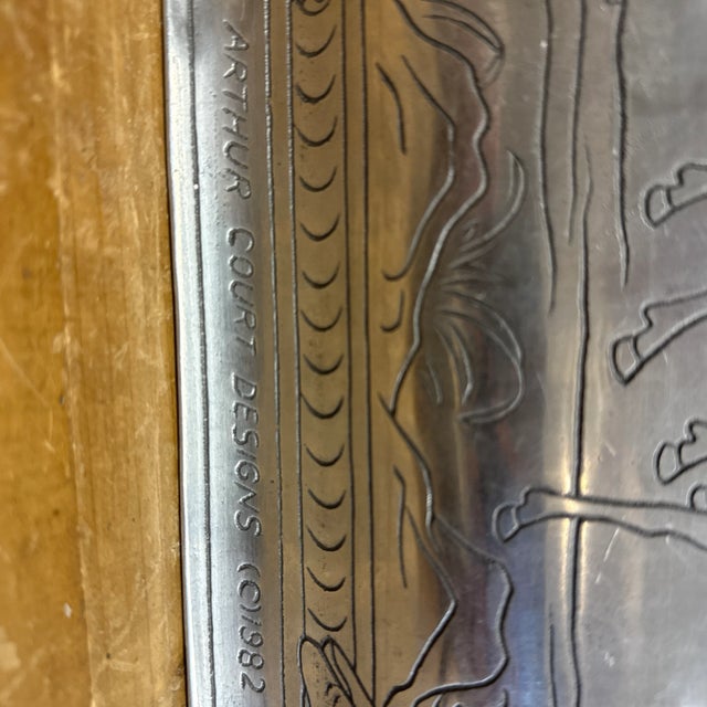 Arthur Court Forest Deer Pewter Serving Tray, Vintage Arthur Court For Sale - Image 4 of 9