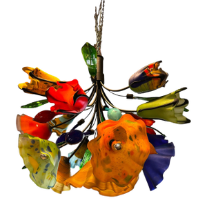 One Stop Lighting Glass Floral Chandelier