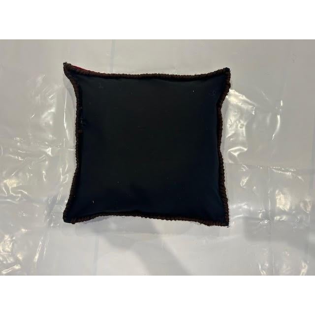 Pillow made with genuine hand made antique Persian rug fragment-Poly fill with fabric backing , Sewn closure-