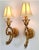 Offering a RESTORED pair of vintage "hardwired" Italian gold leaf sconces in the style of Coco Chanel, circa Mid 20th...
