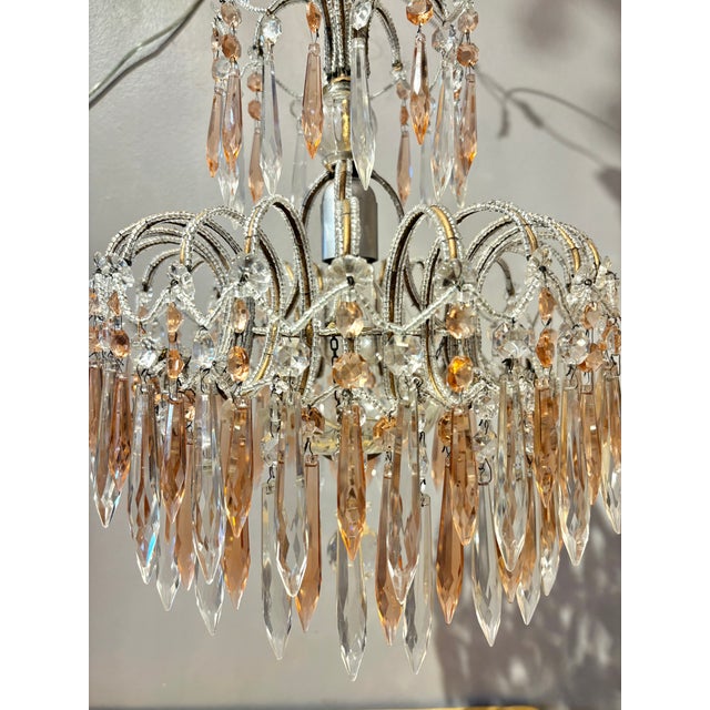 Antique Italian Crystal Chandelier For Sale - Image 4 of 11
