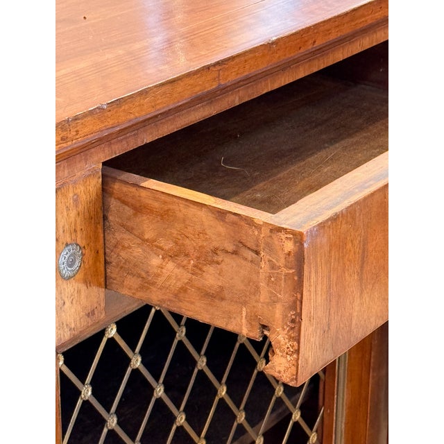 19th Century Regency Columned Cabinet With Grille Lattice Doors For Sale - Image 13 of 16