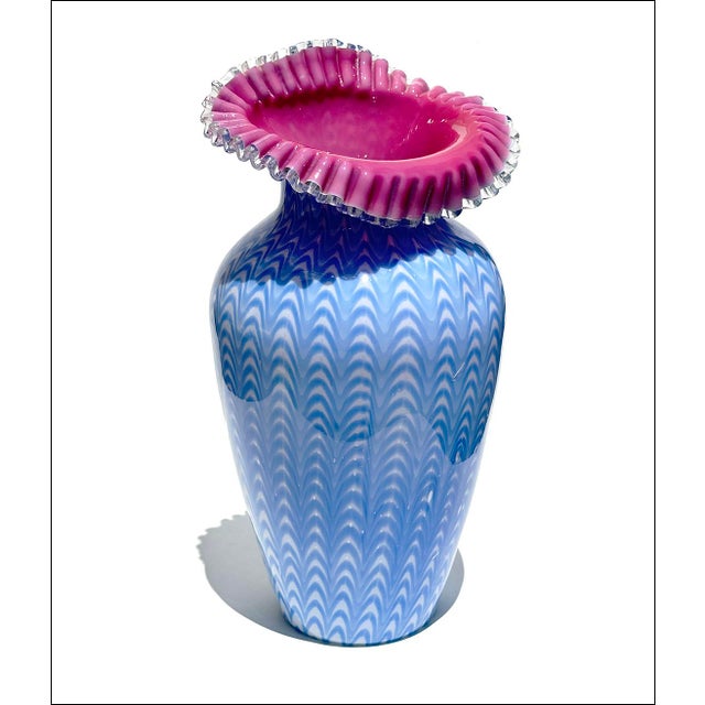 Glass 19thC Stevens & Williams Rare Osiris Pattern Antique Art Glass Vase For Sale - Image 7 of 7