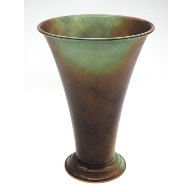 Mid-Century Modern Art Deco Bronze Vase Ystad Metal, 1940s For Sale - Image 3 of 9