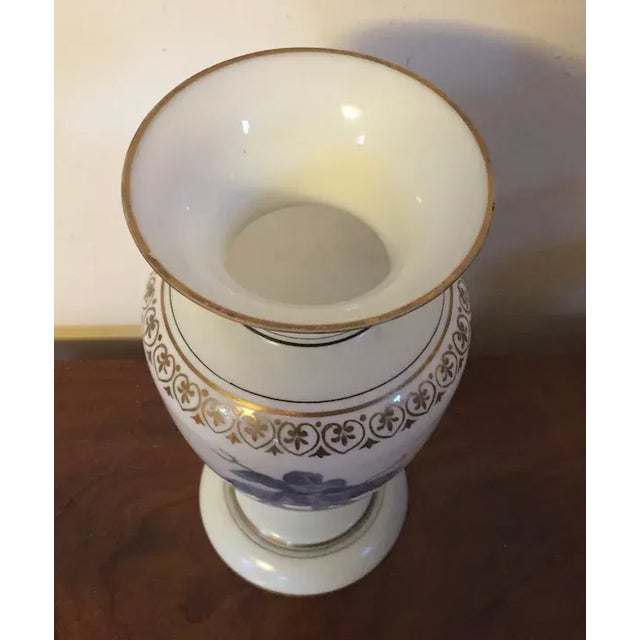 Antique 19th Century Bristol Glass Urn Vase Decorated with Cupid Leading Cerberus Painted en Grisaille For Sale - Image 12 of 13