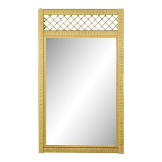 Vintage Henry Link Wicker Rattan Mirror For Sale
