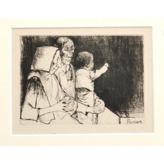Jean Jansem, Family, Etching, 20th Century For Sale