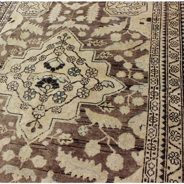 Vintage Persian Lilihan Rug With Central Medallion Warm Neutrals 4'3 X 6'9 For Sale - Image 10 of 13