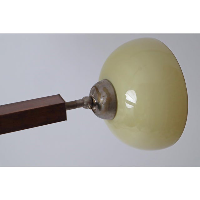 Art Deco 3-Arm Chandelier in Glass, Wood and Chrome, Germany, 1930s For Sale - Image 4 of 18