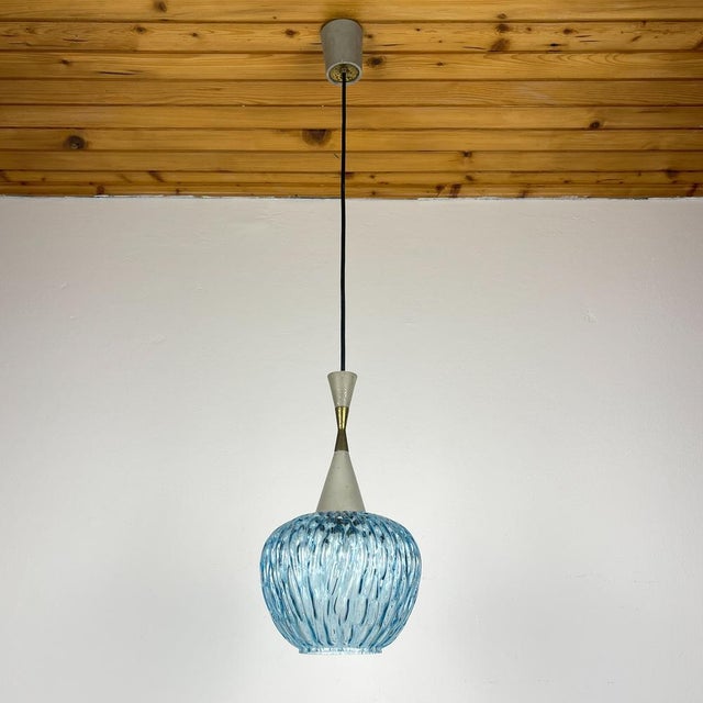 Vintage Blue Murano Pendant Lamp from Stilnovo, 1950s For Sale - Image 13 of 15