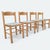 Set of Light Blonde Wooden Dining Chairs with Folk Art Style Green and White Gingham Checkered Upholstered Seats In the...