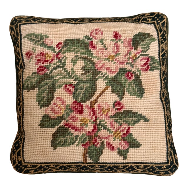 Vintage Needlepoint Pillow For Sale
