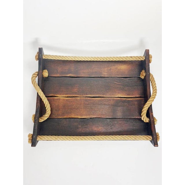 Wood and Rope Tray, France, 1990s For Sale - Image 4 of 13