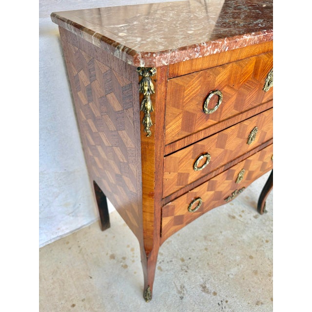 Early 20th Century French Louis XV Style Marble Top Chest of Drawers For Sale - Image 9 of 12