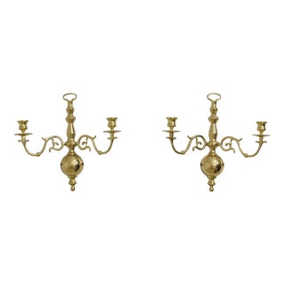 Pair Baldwin Brass Wall Sconces Candelabras For Sale