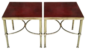 Antique Brass Side Tables, 1900, Set of 2