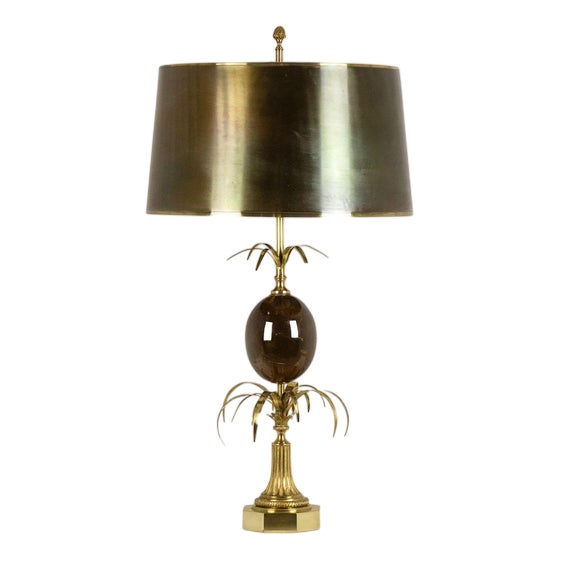 Egg Lamp in Bronze and Resin from Maison Charles, 1970s For Sale