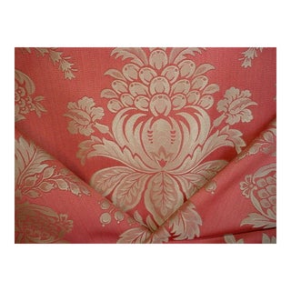 Brunschwig & Fils Beaucort Damask Russet - Italian Antique Gold Berry Upholstery Drapery Fabric - 4 Yards For Sale