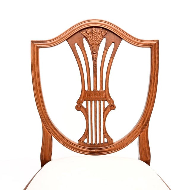 Vintage Sheraton Style Shield Back Dining Chairs, 1950, Set of 8 For Sale - Image 12 of 13