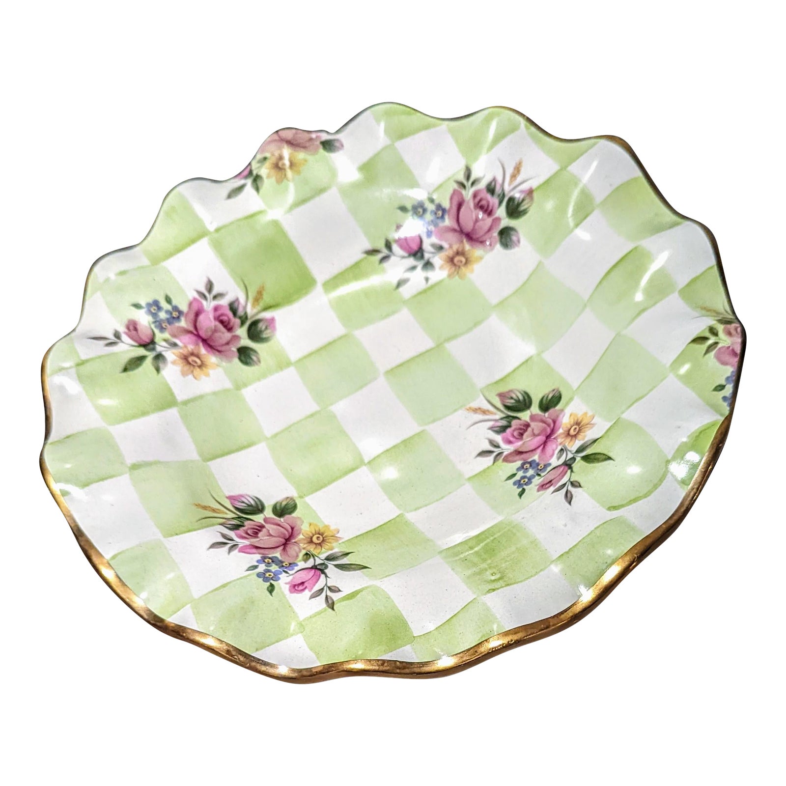 1990s MackenzieChilds Sweet Pea Luncheon Plate Chairish