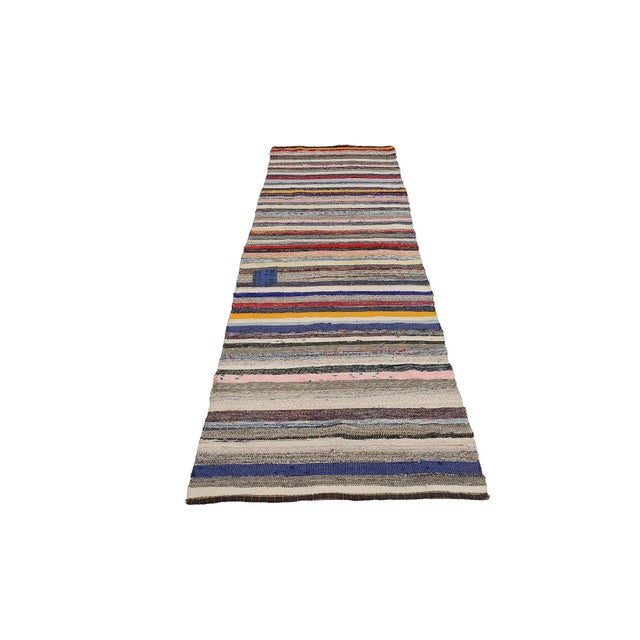 Vintage handwoven decorative rag rug from Adana region of Turkey. Approximatelly 40-50 years old. In very good condition.