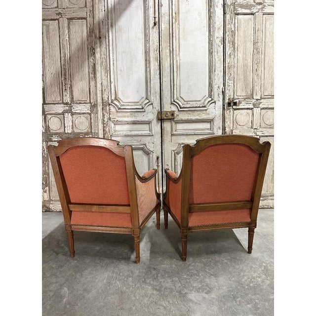1940s Louis XVI Style Bergère Armchairs, 1940s, Set of 2 For Sale - Image 5 of 11