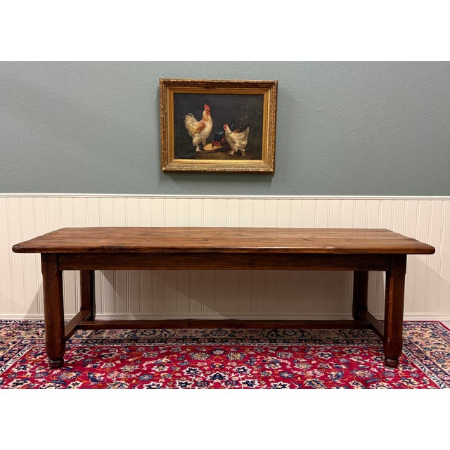 French Country Antique French Country Farmhouse Dining Table Honey Oak 98"w C. Late 19thC For Sale - Image 3 of 18