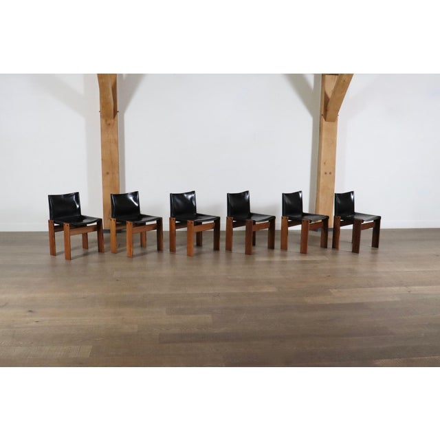 Wood Monk Dining Chairs by Afra and Tobia Scarpa for Molteni, Italy, 1974, Set of 6 For Sale - Image 7 of 10