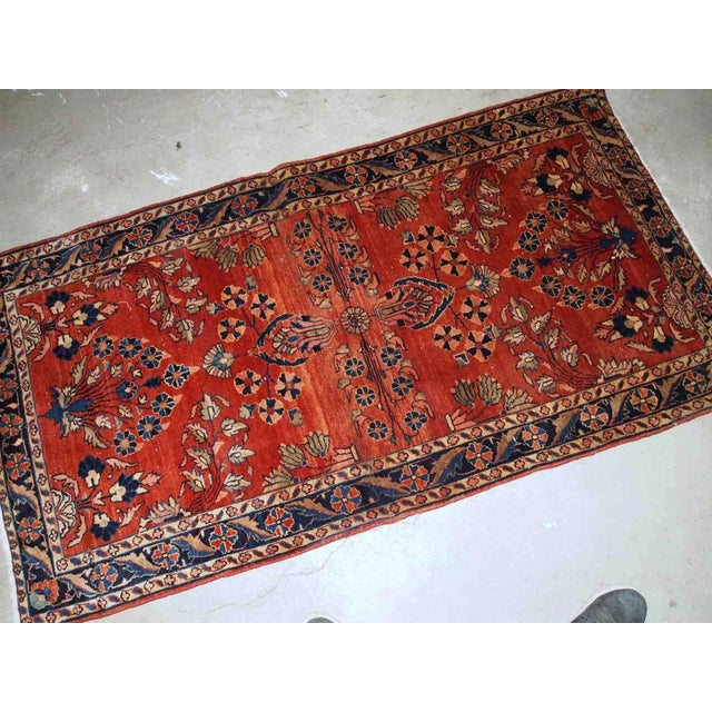 1900 - 1909 1900s Antique Handmade Persian Sarouk Mahajeran Rug For Sale - Image 5 of 8