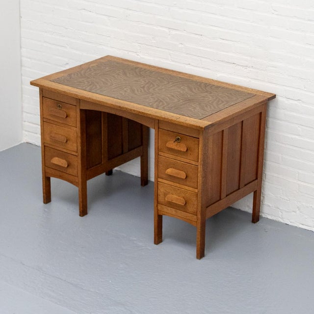 Dutch Arts & Crafts Oak Desk, 1890s For Sale - Image 15 of 15
