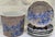 A distinctive vintage Fitz and Floyd Samurai Horsemen five-piece set featuring one ceramic ice bucket and four...