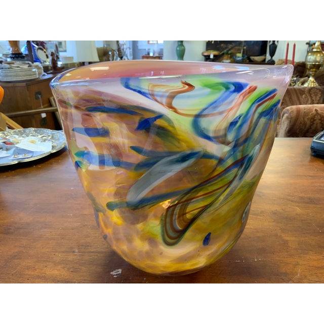 Glass 1990s Contemporary Art Glass Vase For Sale - Image 7 of 8