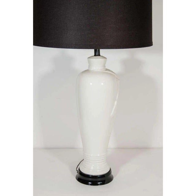 Hollywood Regency Ceramic Lamps With Rope and Tassel Design - a Pair For Sale In Miami - Image 6 of 10