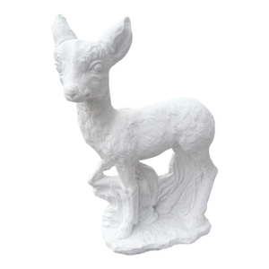 Vintage Concrete Cement White Deer Statue Indoor Outdoor Lawn Decor
