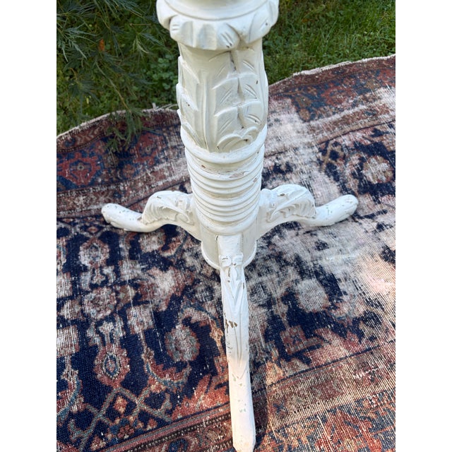 Tall Distressed Wood Claw Foot Painted Pedestal Plant Stand For Sale - Image 17 of 18