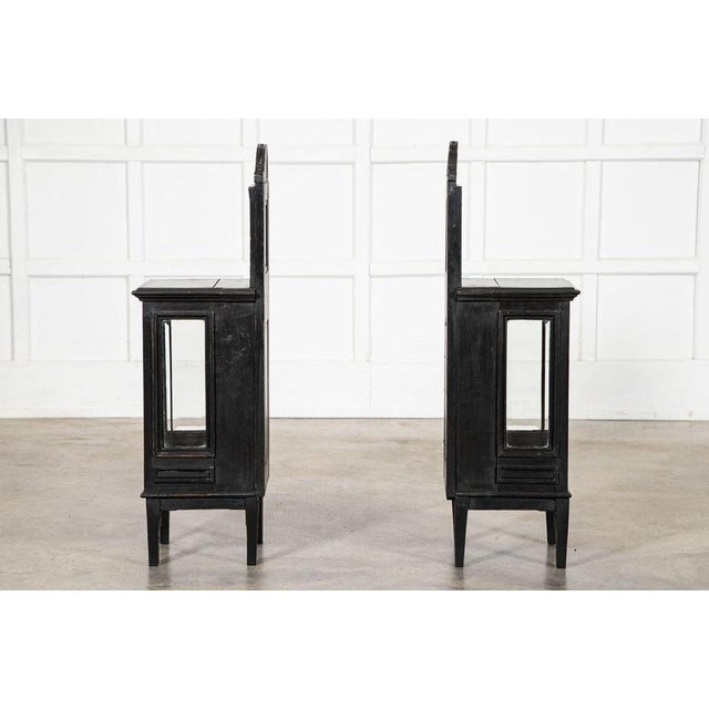 Late 19th Century Antique English Ebonised Mahogany Glazed Display Cabinets, 1890, Set of 2 For Sale - Image 5 of 14