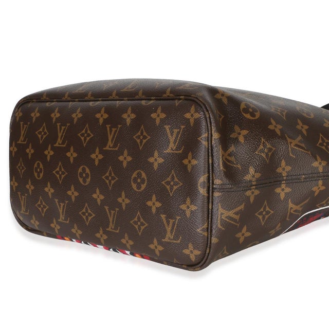 Textile Red Multicolor Monogram Canvas Kabuki Neverfull MM For Sale - Image 7 of 8