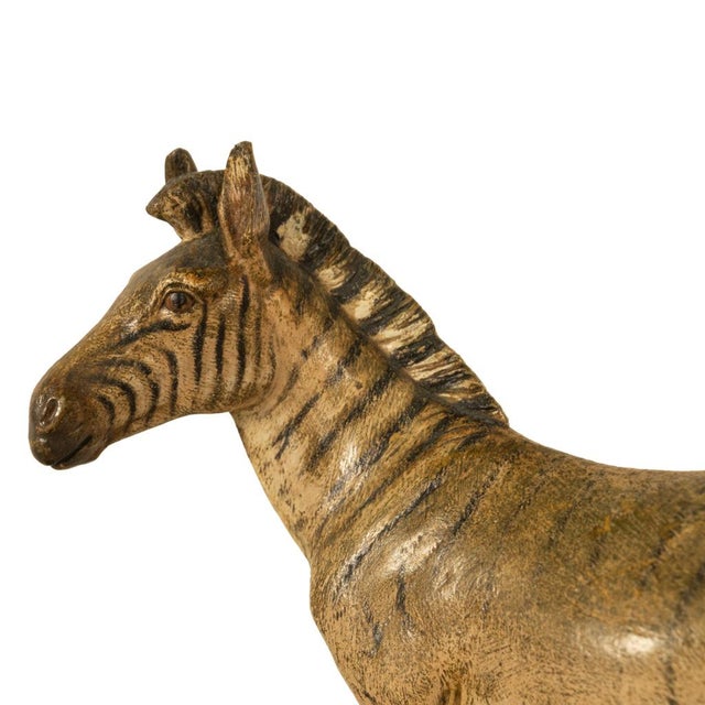 Antique Austrian Franz Bergman Cold Painted Bronze Zebra Quagga Sculpture Statue For Sale - Image 11 of 14
