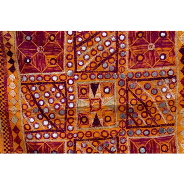 Royal Antique Silk Kutch Wall Tapestry For Sale In Los Angeles - Image 6 of 9