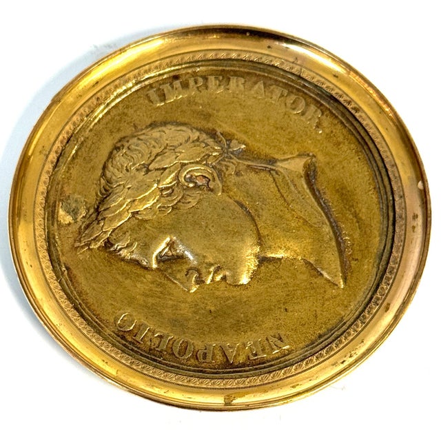Napoleonic Gilt-Bronze Portrait Medallion Napoleon, by Carlier Fecit, 1804-1806 For Sale - Image 15 of 18