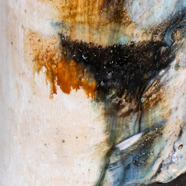 Beautiful floor table lamps by Jeppe Hagendorn, Denmark 1960s. This stunning pair of ceramic bases with earthy tones and a...