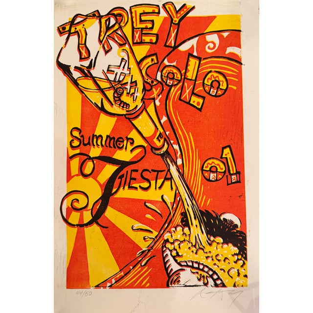 Trey Anastasio - “Trey Solo – Summer Tour Fiesta 2001,” Signed Limited Edition Concert Poster, No. 44/50 For Sale