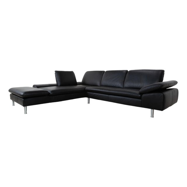 Loop Corner Sofa in Black Leather from Willi Schillig For Sale