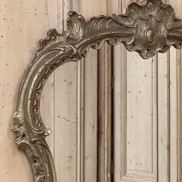 Wood Italian 19th Century Louis XV Carved Giltwood Mirror For Sale - Image 7 of 15
