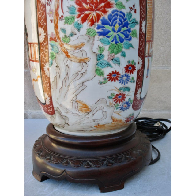 Massive Antique Japanese Vase Lamp For Sale - Image 16 of 17
