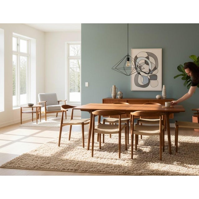 Wood AT310 Dining Table in Teak and Oak by Hans J. Wegner for Andreas Tuck, 1950s For Sale - Image 7 of 18